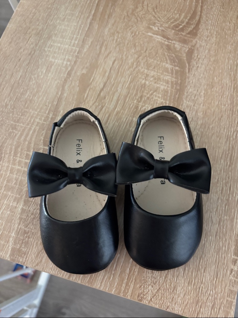 Felix & Flora Little Girls Black Bow Mary Jane Flats